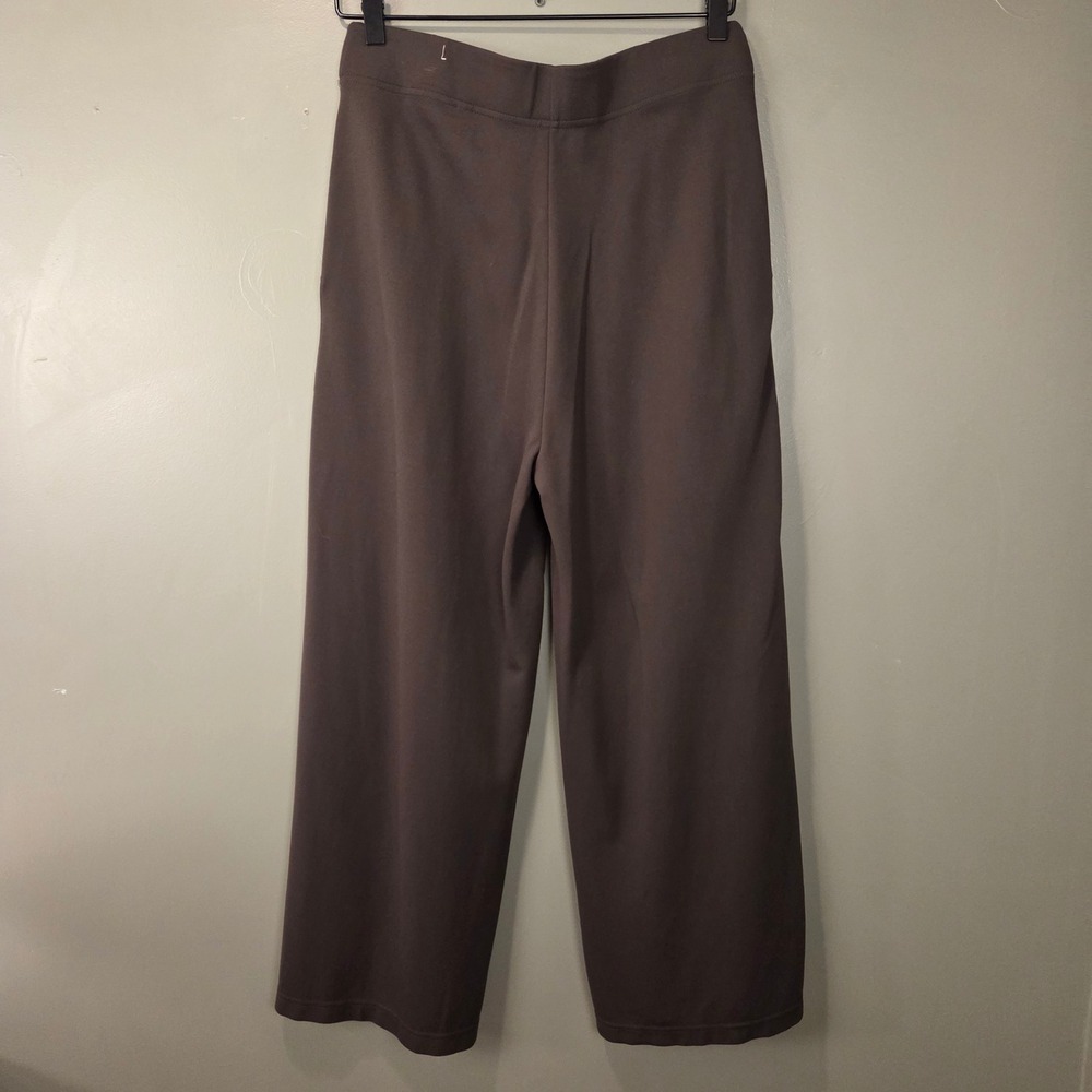 Max Studio Women's Knit Wide Leg Cropped Pull On Pants w Pockets Size L Green - Picture 2 of 10